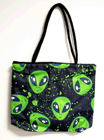 Alien Techno Jute Tote Bag